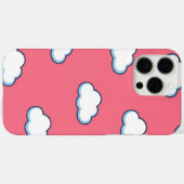 ピンクの可愛いキャラクター雲パターン Case-Mate iPhoneケース (裏面 (横))