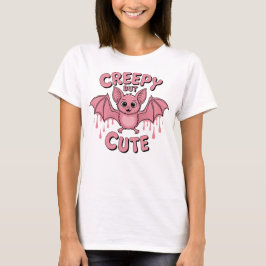 ピンクの可愛いコウモリ Tシャツ