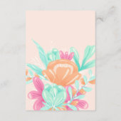 ピンクの可愛いフローラ書ガーリー書ベビー エンクロージャーカード (裏面)