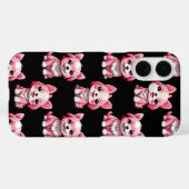 ピンクの可愛い犬 - 黒 Case-Mate iPhoneケース (裏面 (横))