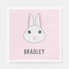 ピンクの可愛い白いバニー スタンダードランチョンナプキン