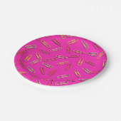 ピンクの可愛い紙クリップ ペーパープレート (アングル)