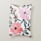 ピンクの可愛い花柄のクッション アクセントクッション (裏面(縦))