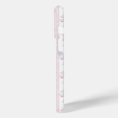 ピンクの可愛らしいリボンのストライプモノグラム Case-Mate iPhoneケース (裏面 / 左)