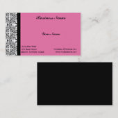 ピンクの名刺のダマスク織の歓喜 名刺 (正面/裏面)