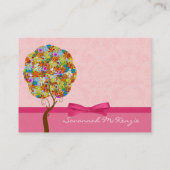 ピンクの名刺のパッチワークツリー 名刺 (裏面)
