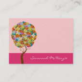 ピンクの名刺のパッチワークツリー 名刺 (裏面)