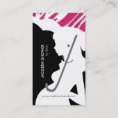 ピンクの名刺のモダンなシャワー 名刺 (裏面)