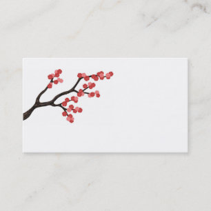 ピンクの名刺の桜の枝デザイン 名刺