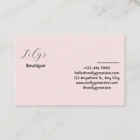 ピンクの名刺 名刺 (裏面)