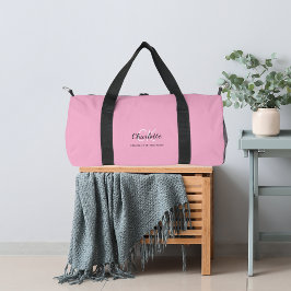 ピンクの名前のイニシャル ダッフルバッグ