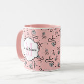 ピンクの名前の医師のための医療用聴診器 マグカップ (正面左)