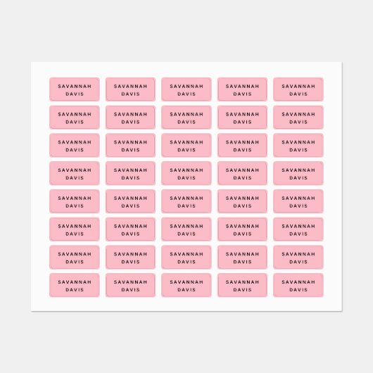 ピンクの名前の女 ラベル (シート)