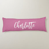 ピンクの名前スクリプト ボディピロー (裏面)