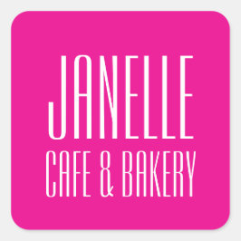 ピンクの名前ステッカー、個人企業のおよび スクエアシール