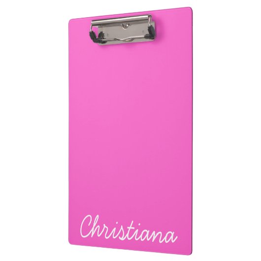 ピンクの名前パーソナライズされたクリップボード クリップボード (左)