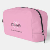 ピンクの名前モノグラム ドップキット (右コーナー)