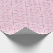 ピンクの名門私立校風のバラタイルのダスキー ラッピングペーパー (角)