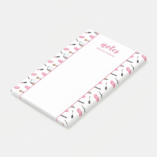 ピンクの唇とのタイトルと名カスタム前でメイクアップ ポストイット (アングル)