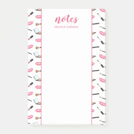 ピンクの唇とのタイトルと名カスタム前でメイクアップ ポストイット