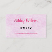 ピンクの唇と背景 名刺 (裏面)