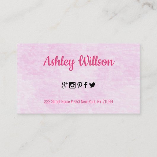 ピンクの唇と背景 名刺 (裏面)