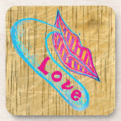 ピンクの唇と言葉のバロンまたは舌 コースター (正面)