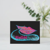 ピンクの唇と言葉のバロンまたは舌 ポストカード (スタンド正面)