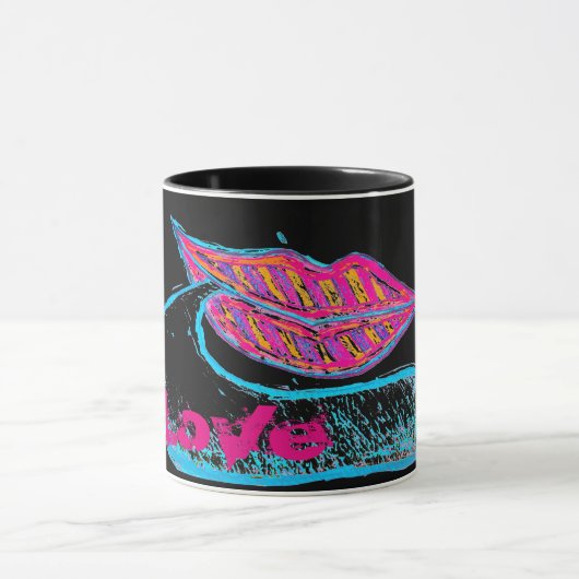 ピンクの唇と言葉のバロンまたは舌 マグカップ (中央)