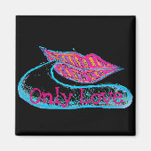 ピンクの唇と言葉のバロンまたは舌 マグネット (正面)