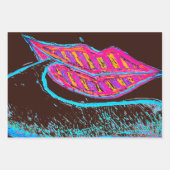 ピンクの唇と言葉のバロンまたは舌 ラッピングペーパーシート (正面3)