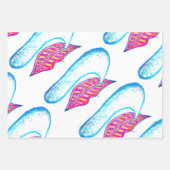 ピンクの唇と言葉のバロンまたは舌 ラッピングペーパーシート (正面2)