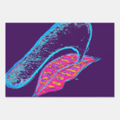 ピンクの唇と言葉のバロンまたは舌 ラッピングペーパーシート (正面)