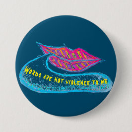 ピンクの唇と言葉のバロンまたは舌 缶バッジ