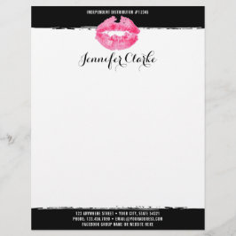 ピンクの唇のキスを販売する口紅のディストリビューター レターヘッド