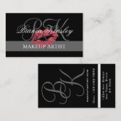 ピンクの唇のメーキャップアーティストのモノグラム 名刺