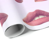 ピンクの唇の包装紙 ラッピングペーパー (ロールコーナー)