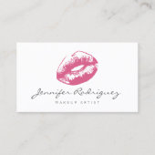ピンクの唇の口紅メイクアップアーティストコスメティック 名刺 (正面)