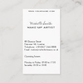 ピンクの唇の女性メイクアップアーティストの名刺デザイン 名刺 (裏面)