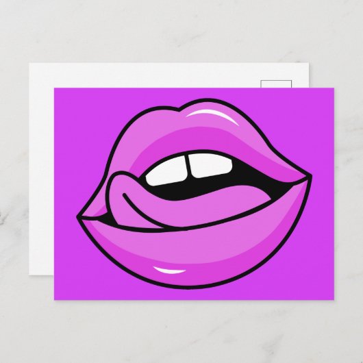 ピンクの唇はがき ポストカード (正面/裏面)