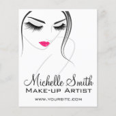 ピンクの唇顔長い点滅Lash Lash Extensions チラシ (正面)