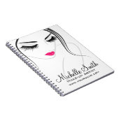 ピンクの唇顔長い点滅Lash Lash Extensions ノートブック (右側)