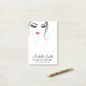 ピンクの唇顔長い点滅Lash Lash Extensions ポストイット (デスク上)