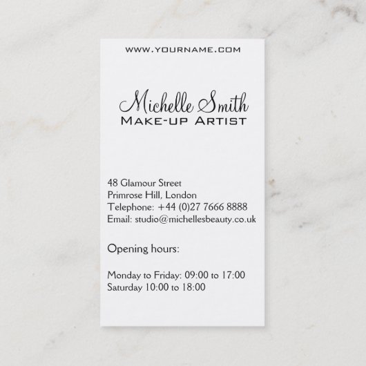 ピンクの唇顔長い点滅Lash Lash Extensions 名刺 (裏面)