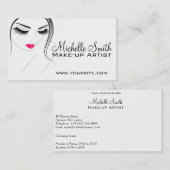 ピンクの唇顔長い点滅Lash Lash Extensions 名刺 (正面/裏面)