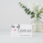 ピンクの唇顔長い点滅Lash Lash Extensions 名刺 (スタンド正面)