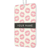 ピンクの唇,キス,口紅,あなたの名前,パーソナライズ カーエアーフレッシュナー (左)