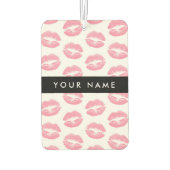 ピンクの唇,キス,口紅,あなたの名前,パーソナライズ カーエアーフレッシュナー (裏面)