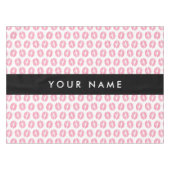 ピンクの唇，キス，口紅，あなたの名前，パーソナライズ テーブルクロス (正面(横))