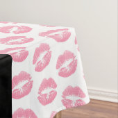 ピンクの唇，キス，口紅，あなたの名前，パーソナライズ テーブルクロス (インサイチュ)